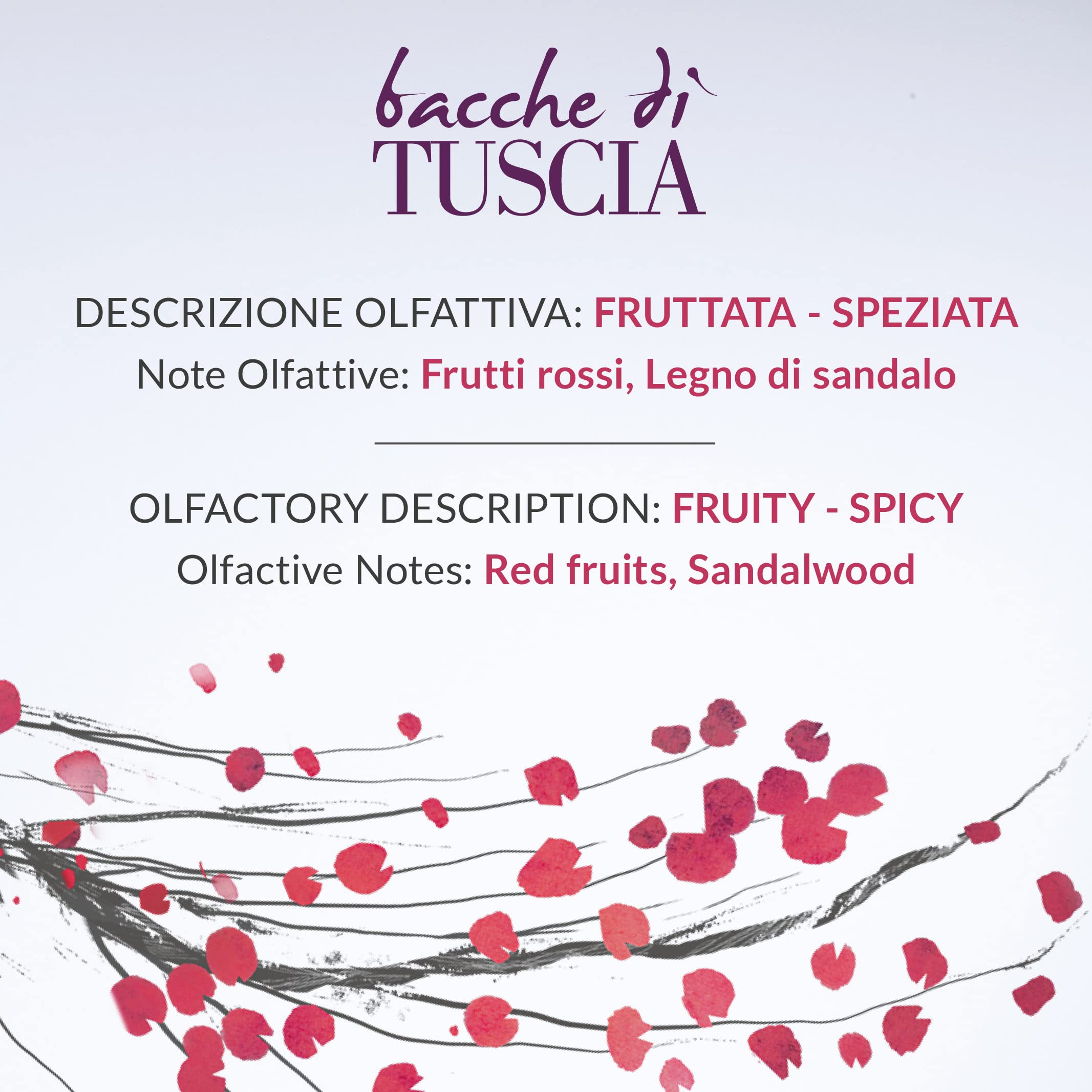 Erbario Toscano 500ml Essential Oil Diffuser Refill - Bacche Di Tuscia Scent for Aromatherapy, Home & Office Relaxation