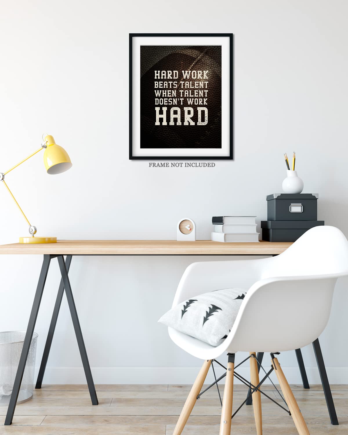 Inspirational Football Wall Art for Teen Boys - 8x10 Unframed Print - Perfect for Kids Room, Man Cave, Game Room or Sports Fan Gift - Great for Bedroom Decor, Birthday Presents & Football Player Motivation