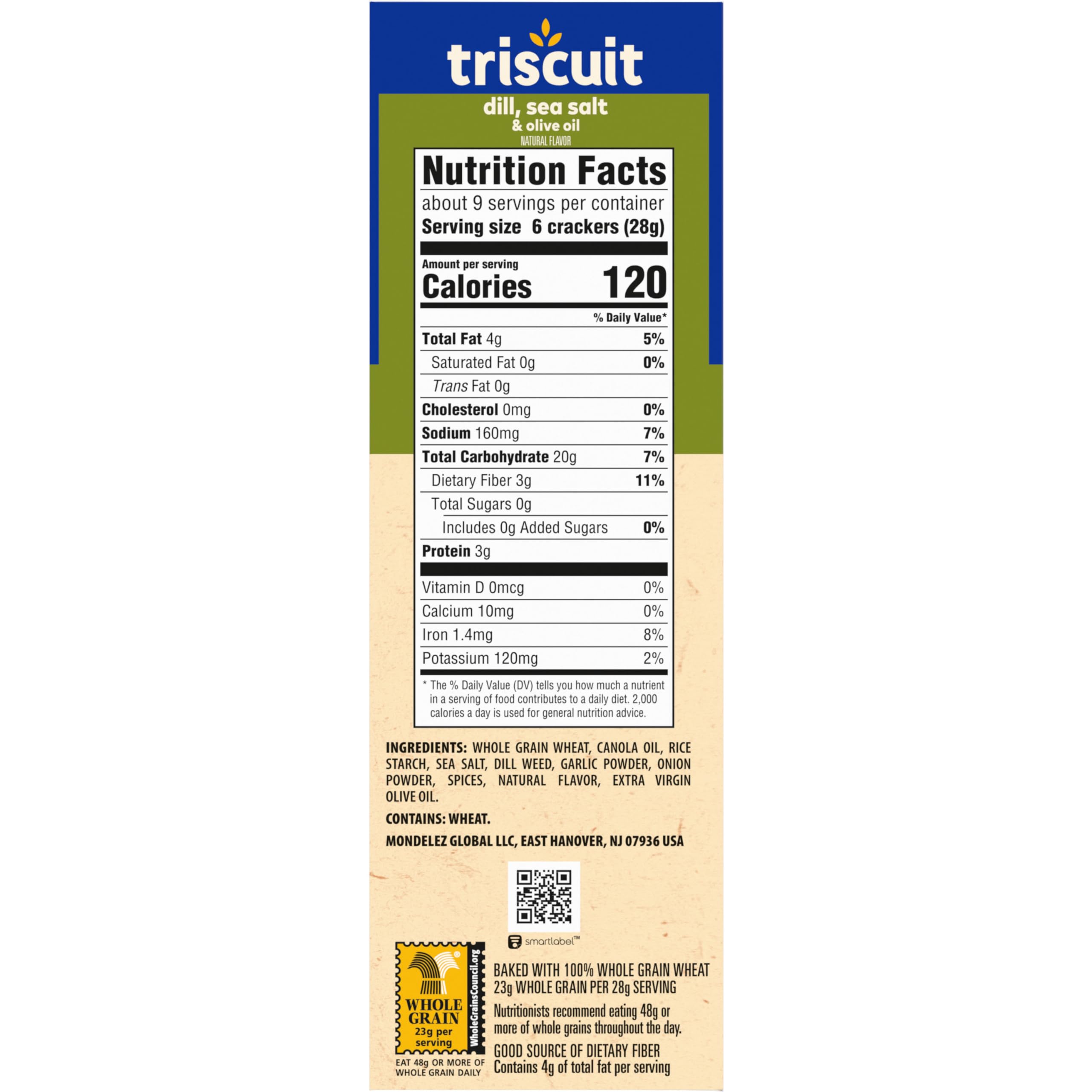 Triscuit Whole Grain Wheat Crackers - Dill, Sea Salt & Olive Oil Flavor | Healthy Lunch Snacks & Bulk Snack Crackers | 6 Pack (8.5 oz Boxes) | Perfect for Office, School & Picnic Snacking
