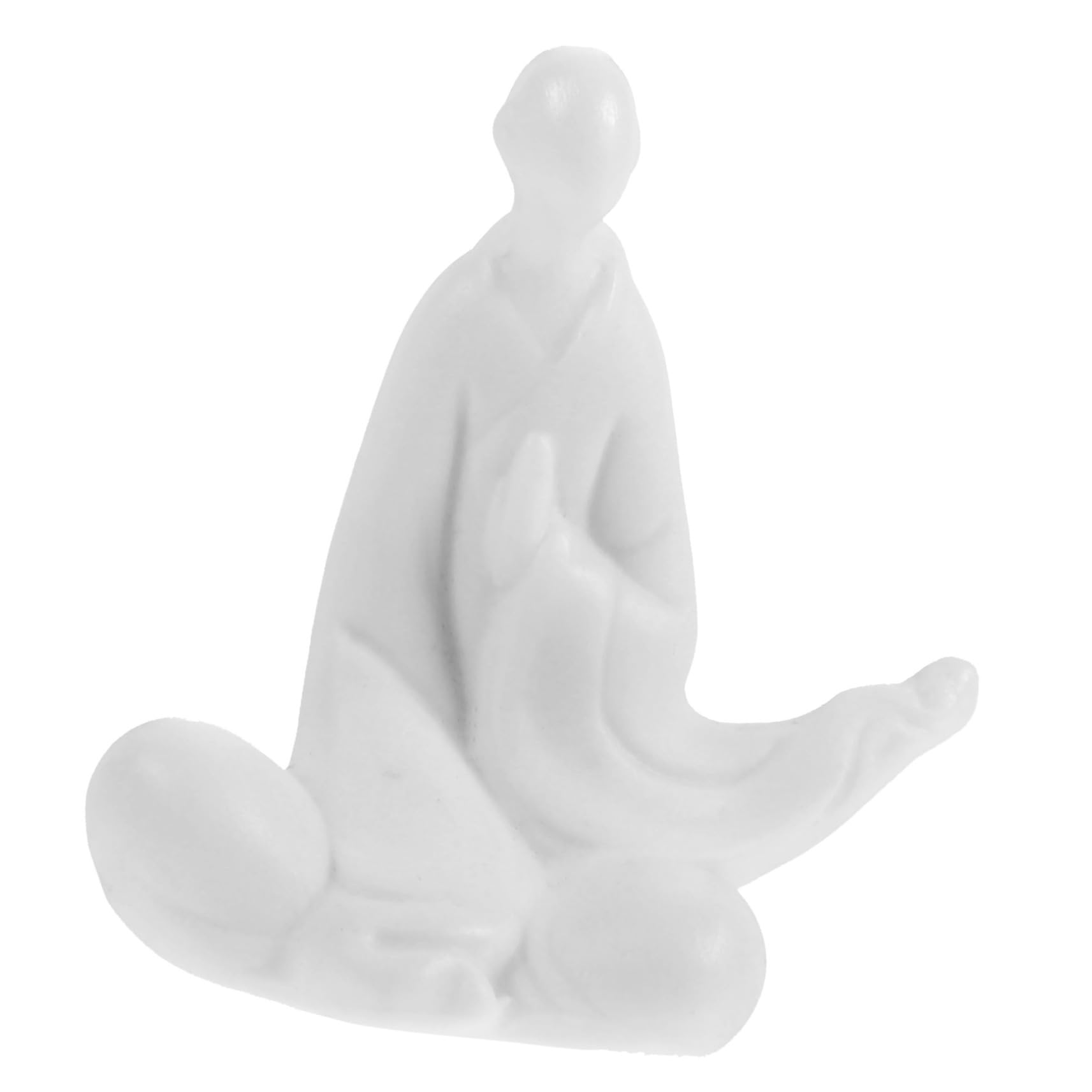 EXCEART Ceramic Buddha Statue for Desk Decor - Handcrafted Monk Figurine, Home & Office Ornament, Zen Fish Tank Decoration - Perfect for Meditation Spaces, Yoga Studios & Gift Giving