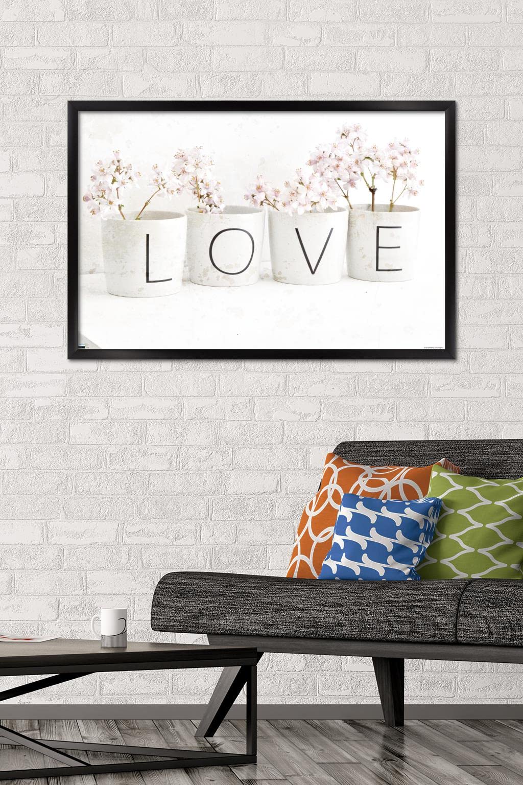 Trends International Tom Quartermaine Love Blossom in Cups Wall Art Poster - 22.375