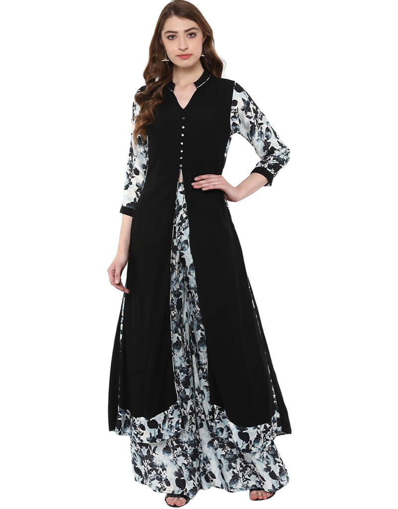 Black Rayon Palazzo Straight Pants for Women - Comfortable High Waist Wide Leg Trousers for Office, Travel & Casual Wear