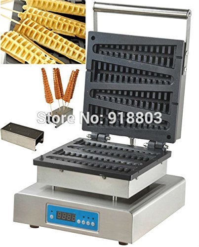 2 in 1 Commercial Non-Stick Electric Waffle Stick Maker Machine - 220V Digital Baker with Stainless Steel Stand for Candy, Ice Cream & Dessert Shops, Cafes & Home Baking