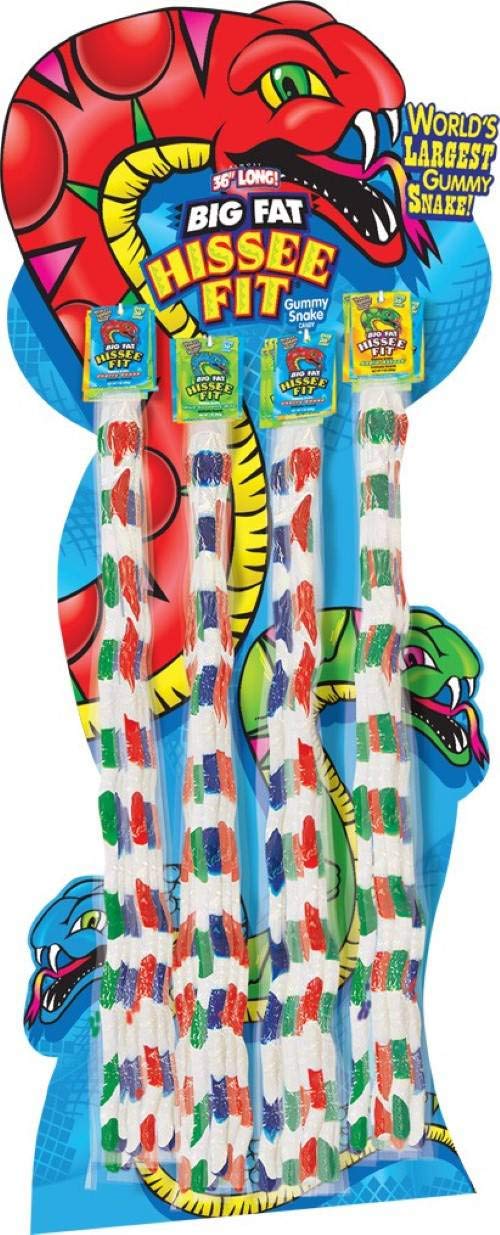 Big Fat Hissee Fit Gummy Snake Candy - 7oz Bulk Pack (44 Count) - Fun Halloween Treats, Party Favors & Movie Night Snacks for Kids and Adults