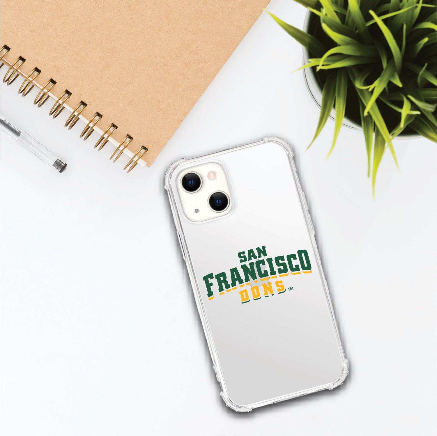 OTM Essentials Durable Phone Case for iPhone 11 - Shockproof Tough Edge Protection - University of San Francisco Design - Classic White - Perfect for College Students & Alumni