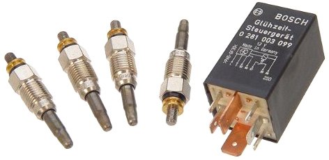 Bosch 250201933 Fast Glow Plug Kit - Compatible with Diesel Engines - Quick Engine Start in Cold Weather - Ideal for Trucks, Tractors & Heavy Equipment