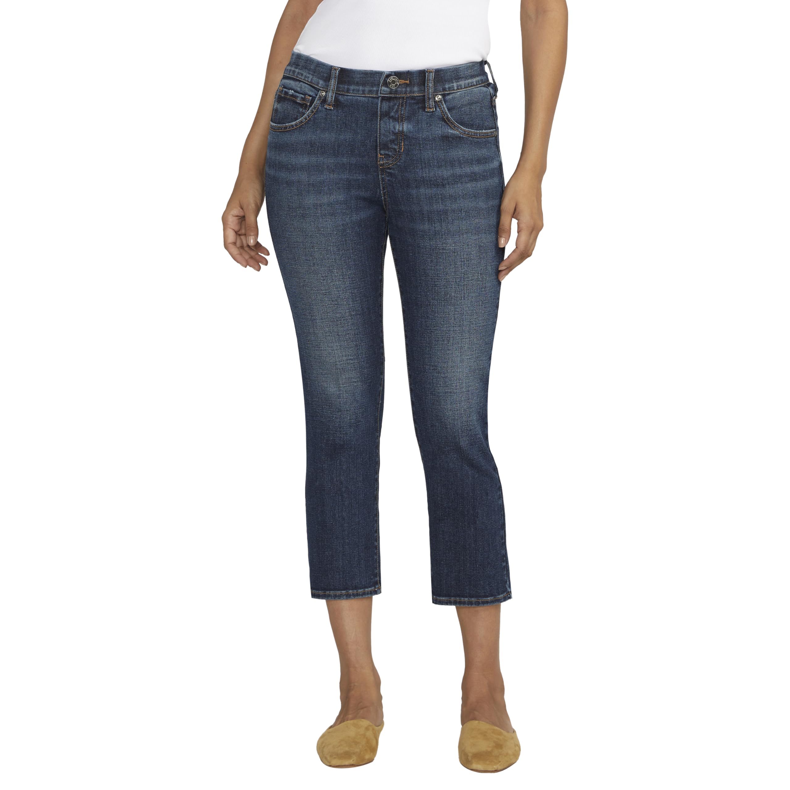 JAG Jeans Women's Maya Mid Rise Capri Pants - Stretch Denim, Comfort Fit for Casual & Work Wear | Perfect for Summer Outfits & Travel