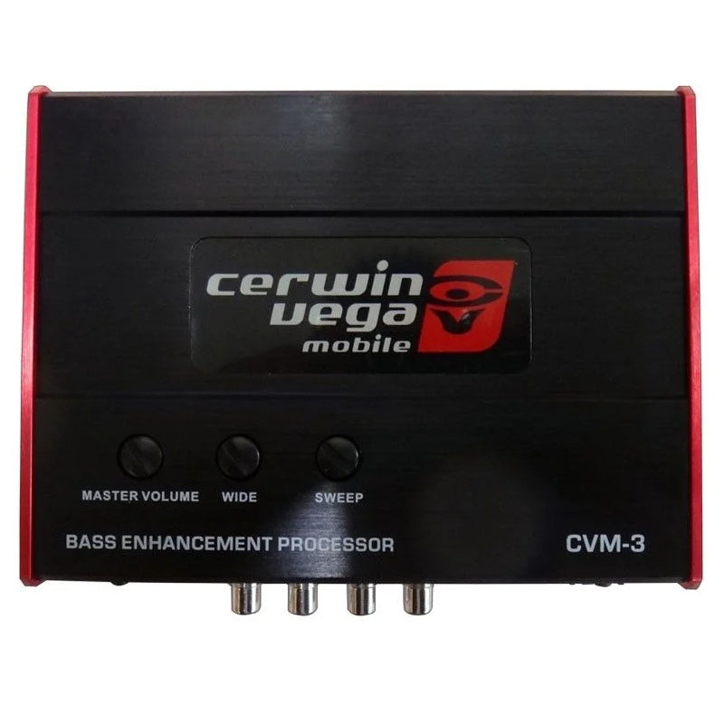 Cerwin Vega CVM3 2-Channel Car Audio Preamp with Digital Bass Enhancer - High-Quality Inputs & Outputs for Enhanced Sound System in Vehicles
