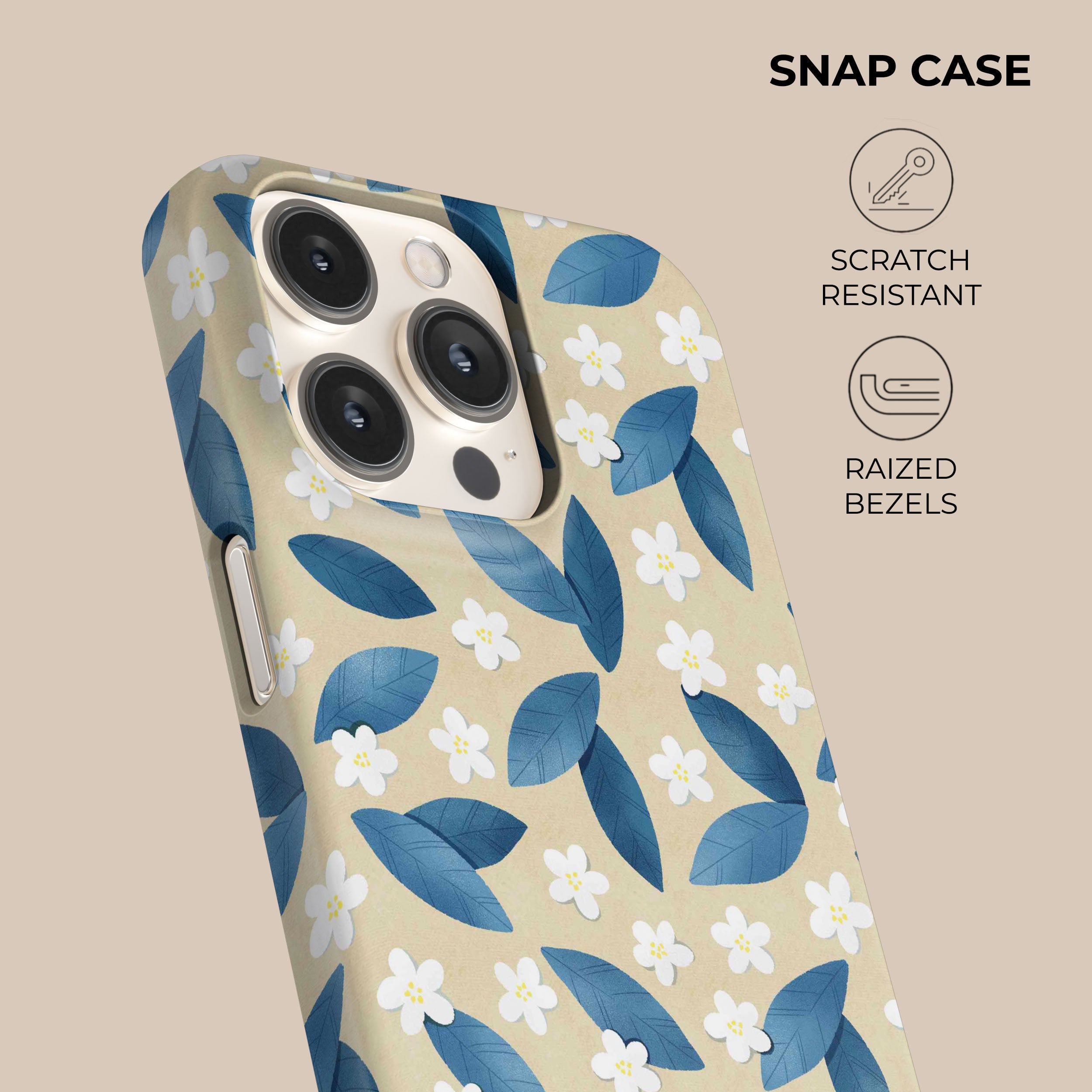 Premium Blue Leafs Phone Case - Durable Protective Cover for iPhone & Samsung - Stylish Nature-Inspired Design for Everyday Use & Outdoor Adventures