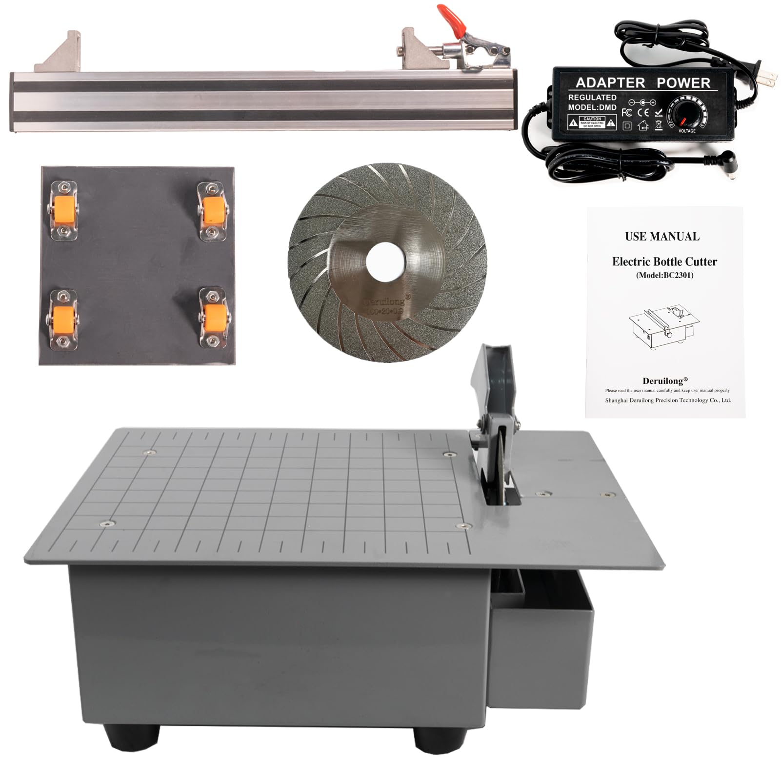 Deruilong Electric Bottle Cutter - Professional Glass & Stone Cutting Tool for DIY Crafts, Home Improvement, and Art Projects - Perfect for Cutting Bottles, Stained Glass, Rocks, and Brittle Materials
