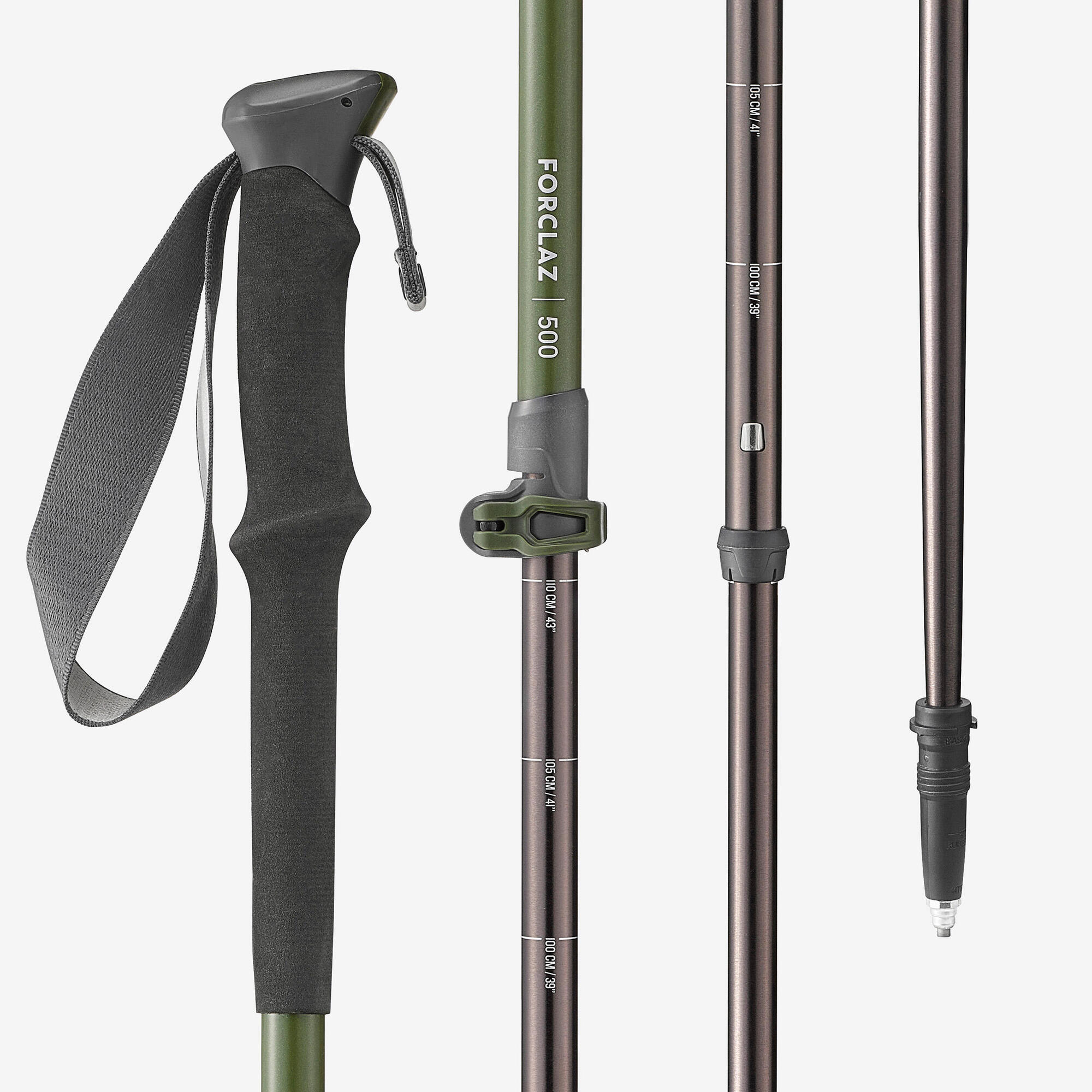 Forclaz MT500 Trekking Pole - Lightweight Aluminum Hiking Stick with Anti-Shock System for Men & Women - Perfect for Mountain Climbing, Backpacking & Outdoor Adventures