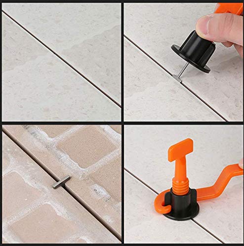 Tile Leveling System Kit - 100pcs Tile Levelers + 500pcs Spacers with 2 Wrenches | Reusable Floor & Wall Tile Installation Tools for DIY & Professional Construction Projects | Perfect for Bathroom, Kitchen & Backsplash Tiling