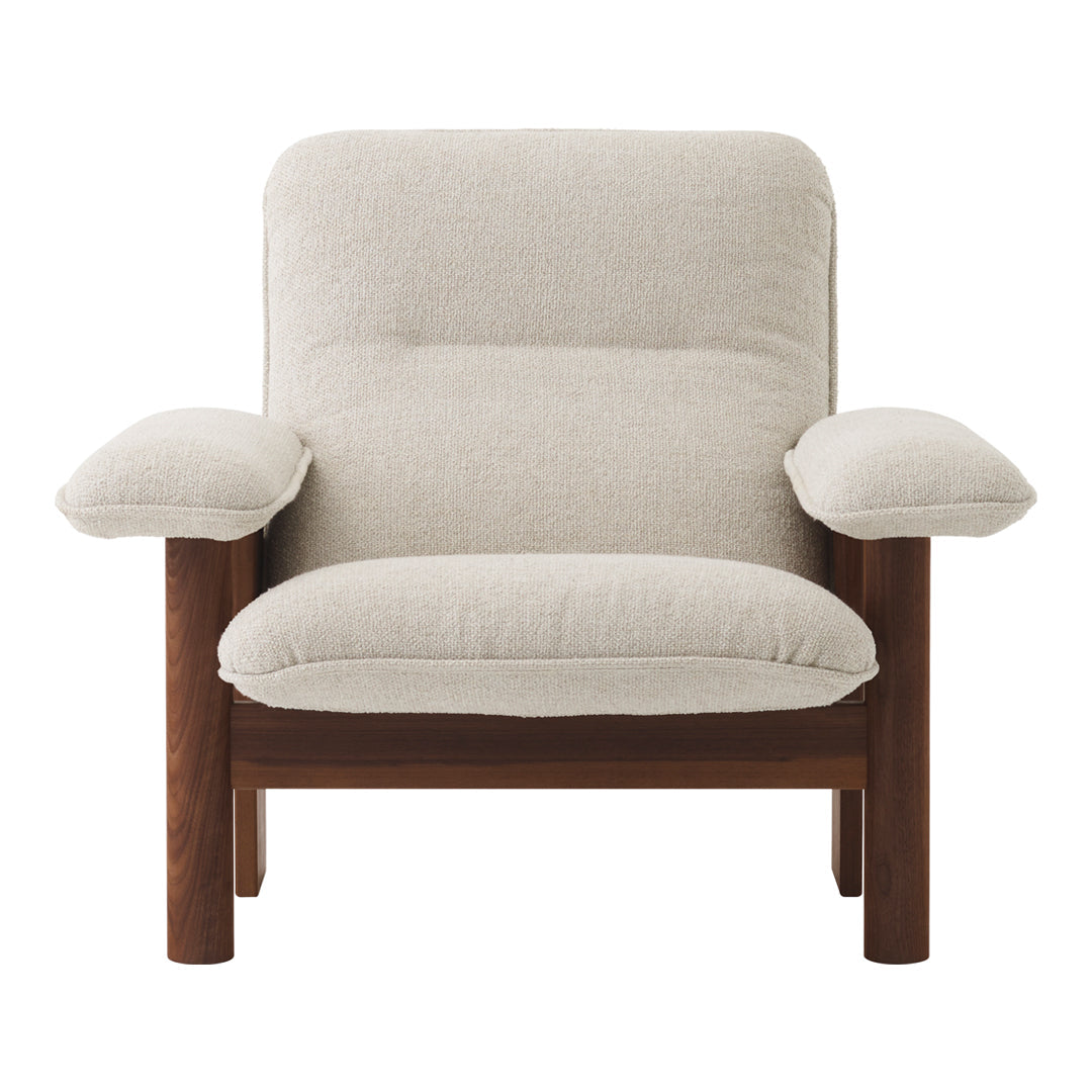 Brasilia Lounge Chair - Mid Century Modern Accent Chair for Living Room, Bedroom & Office - Comfortable Upholstered Armchair with Wooden Legs - Perfect for Relaxing, Reading & Lounging