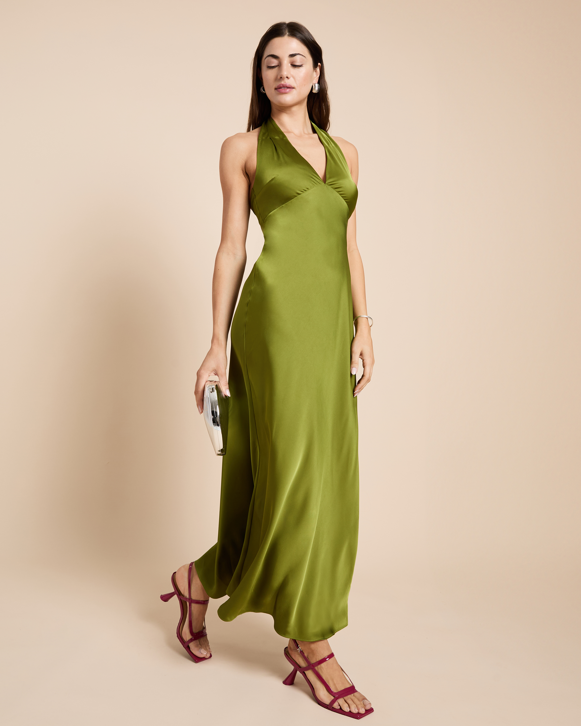 Gisela Dress - Elegant Floral Print Women's Summer Dress (T25Wdrs0227G_Clover) for Casual Outings, Beach Vacations & Date Nights