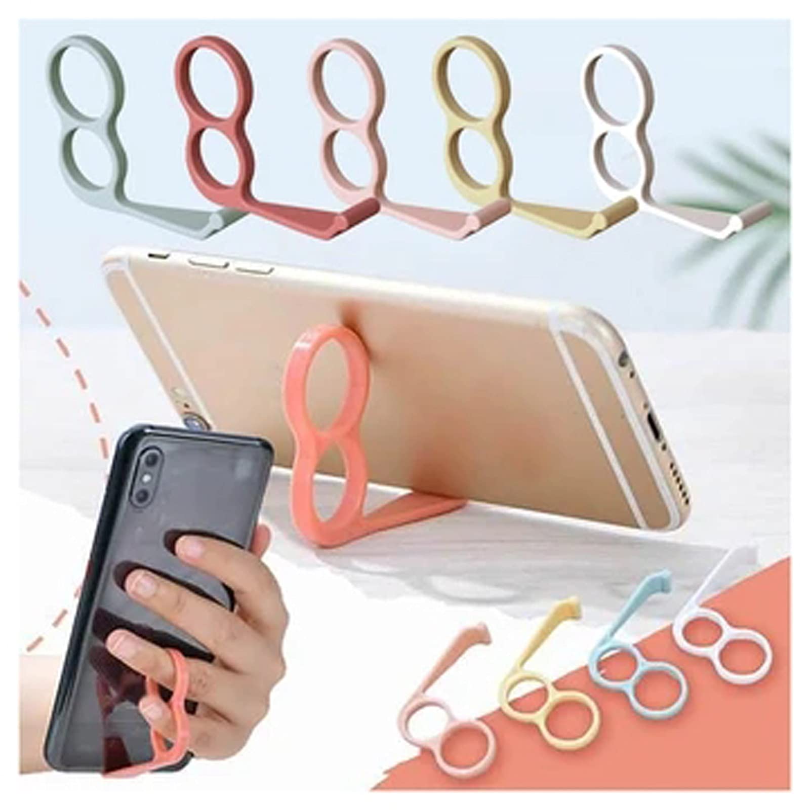 4-Pack Multi-Function Phone Ring Holder - 360° Rotating Finger Stand for All Smartphones, Perfect for Hands-Free Viewing, Gaming, and Video Calls (Black, 4Pcs) - Ideal for Office, Travel, and Daily Commute