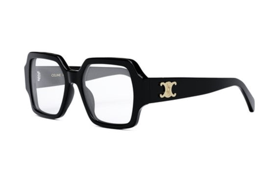 Celine TRIOMPHE CL50131F 001 Shiny Black Square Women's Eyeglasses - Designer Optical Frames for Women | Perfect for Office, Reading & Fashion Accessories