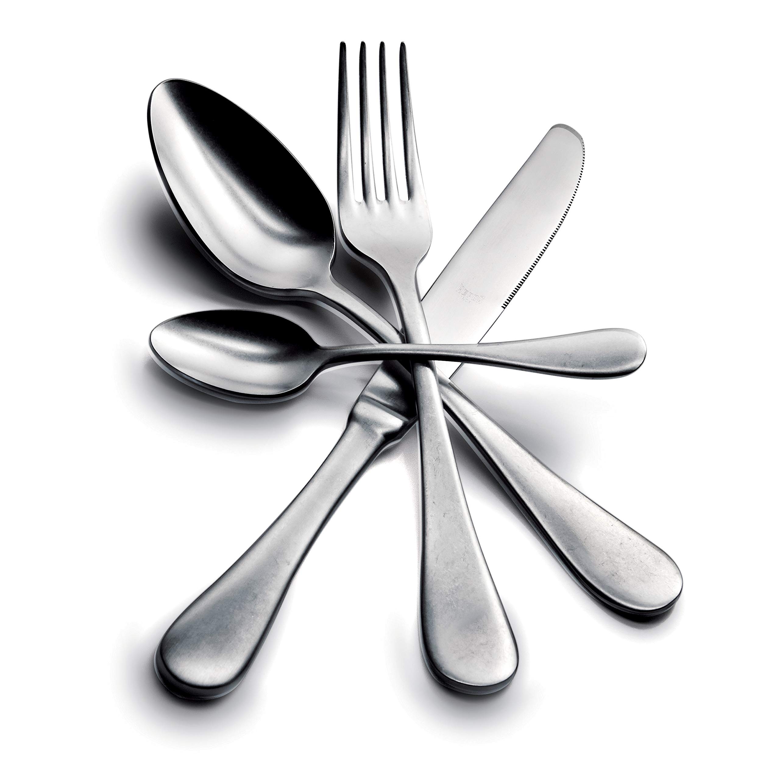 MEPRA Vintage 1026VI22075 75-Piece Flatware Set - Elegant Pewter Tableware, Dishwasher Safe Cutlery for Everyday Dining & Formal Occasions
