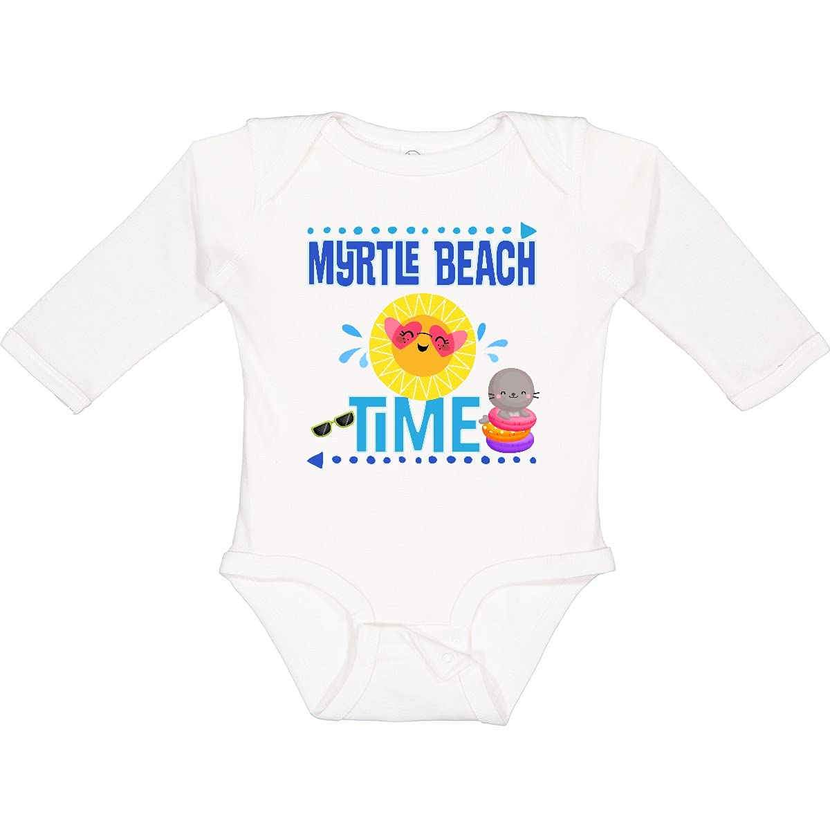 Inktastic Myrtle Beach Vacation Time Long Sleeve Baby Bodysuit - Soft Cotton Creeper for Newborns & Infants - Perfect for Beach Trips, Family Photos & Holiday Gifts