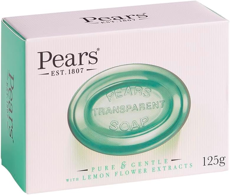 Pears Soap Oil Clear with Lemon Flower Extract, 4.4 oz - Gentle Cleansing Bar for Face & Body - Perfect for Sensitive Skin & Daily Hygiene