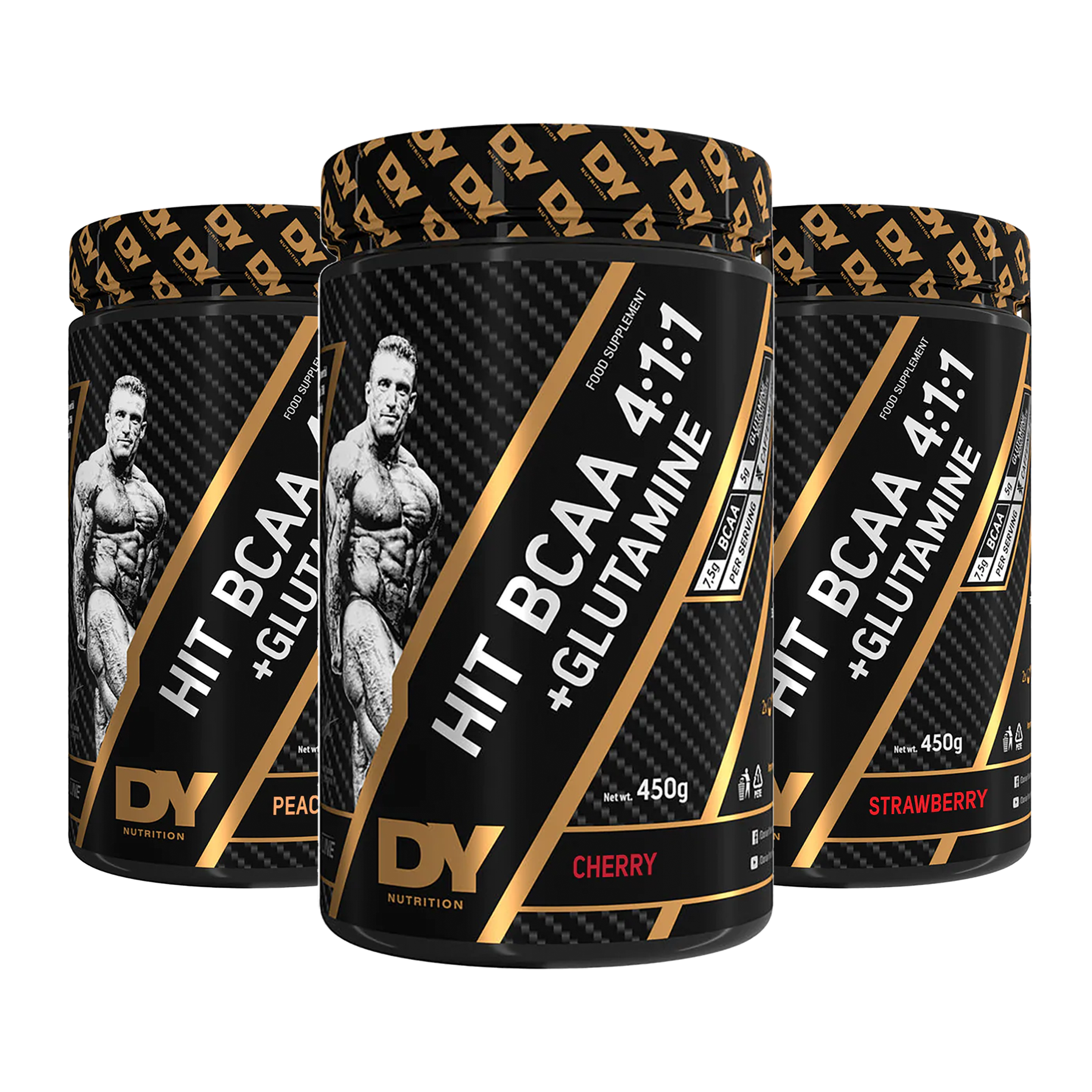 DY Nutrition Hit BCAA 4:1:1 + Glutamine 450g Powder - Branched Chain Amino Acids Supplement for Muscle Recovery & Growth - Pre Workout & Post Workout Drink Mix for Athletes & Bodybuilders