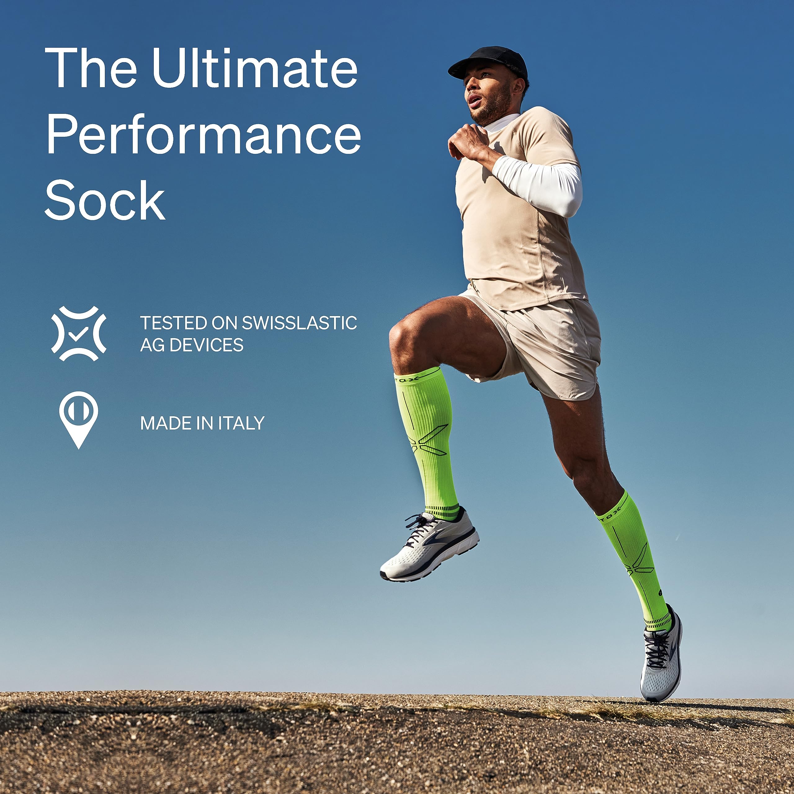 STOX Energy Socks - Men's Running Compression Socks - High Performance Athletic Socks for Marathon, Jogging & Workouts - Reduce Muscle Fatigue & Prevent Injuries - Ideal for Sports, Gym & Outdoor Activities