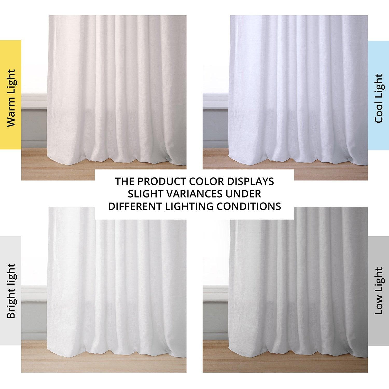 Luxury White French Linen Curtains for Living Room - Premium Blackout Drapes for Bedroom & Home Decor