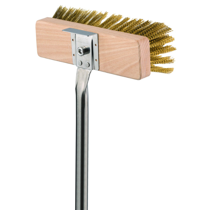 Stainless Steel Oven Brush with Brass Bristles - Heavy Duty Grill & BBQ Cleaning Tool for Kitchen, Camping, and Outdoor Cooking