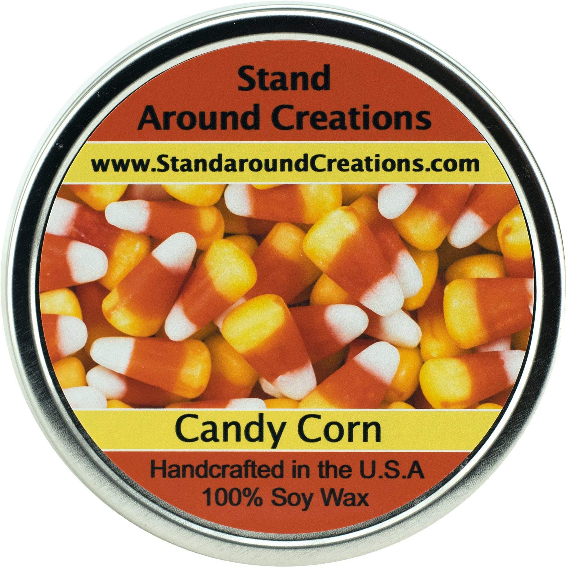 Premium 100% Natural Soy Wax Aromatherapy Candle - 16oz Tin - Warm Vanilla Candy Corn Scent with Buttery Top Notes & Hint of Almond | Relaxation, Home Decor, Gift for Holidays & Special Occasions