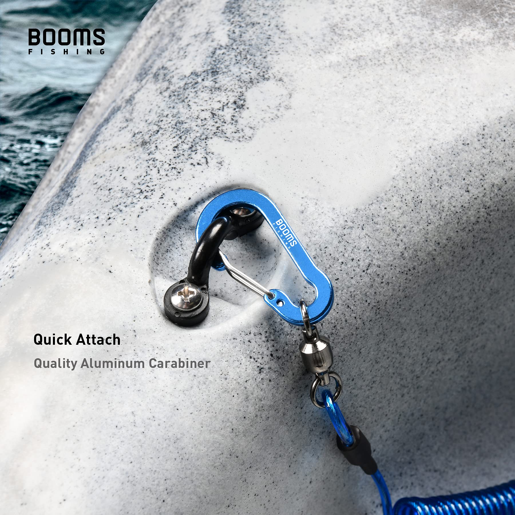 **Booms Fishing T02 Heavy Duty Fishing Pole Tether & Kayak Paddle Leash - Secure Fishing Rods, Paddles & Tools - Perfect for Kayak Fishing, Paddle Boarding & Outdoor Adventures**