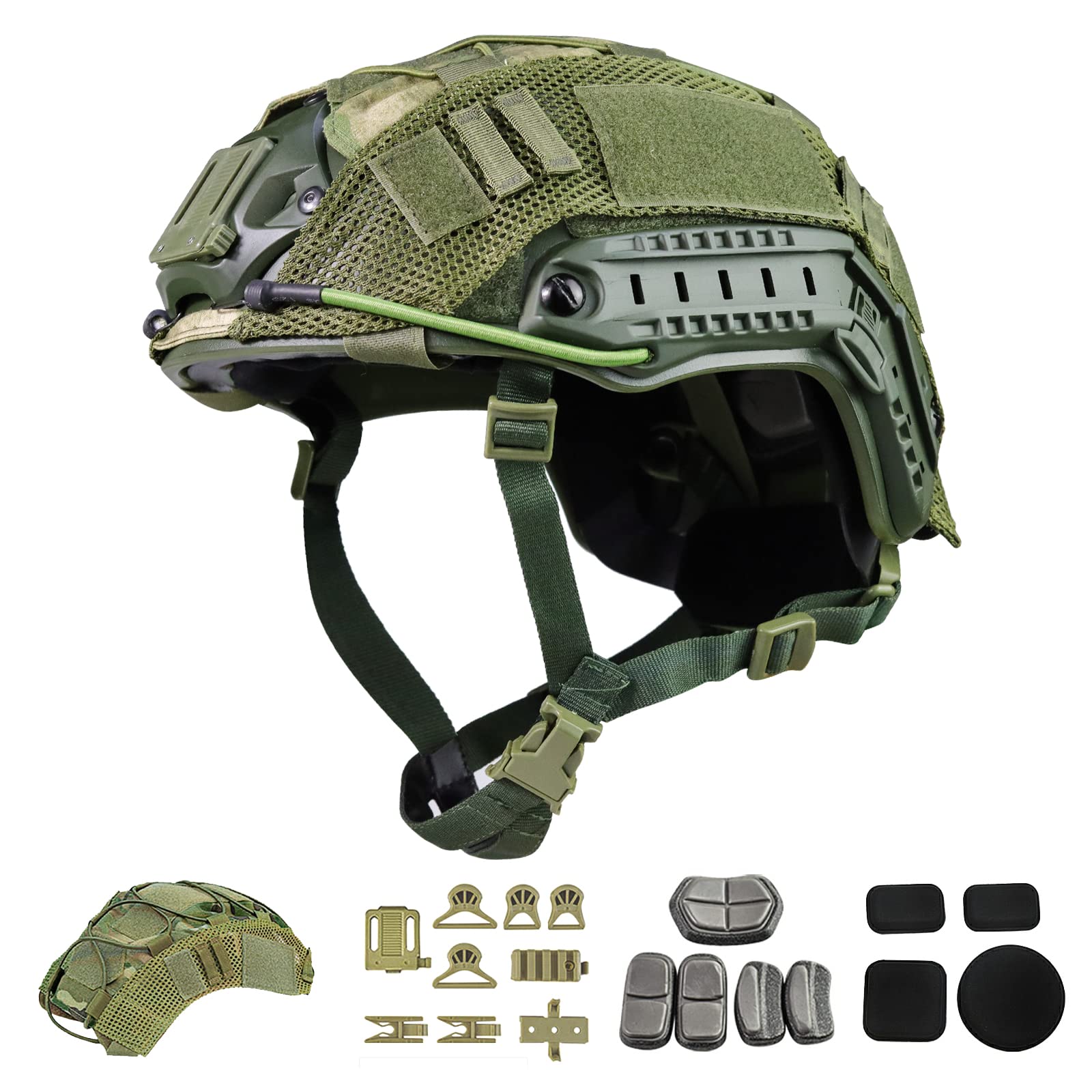 TacSnake Tactical Airsoft Paintball Helmet - Fast PJ Style Military Helmet with NVG Mount & Protective Cover | Perfect for Airsoft, Paintball, Military Training & Outdoor Tactical Operations