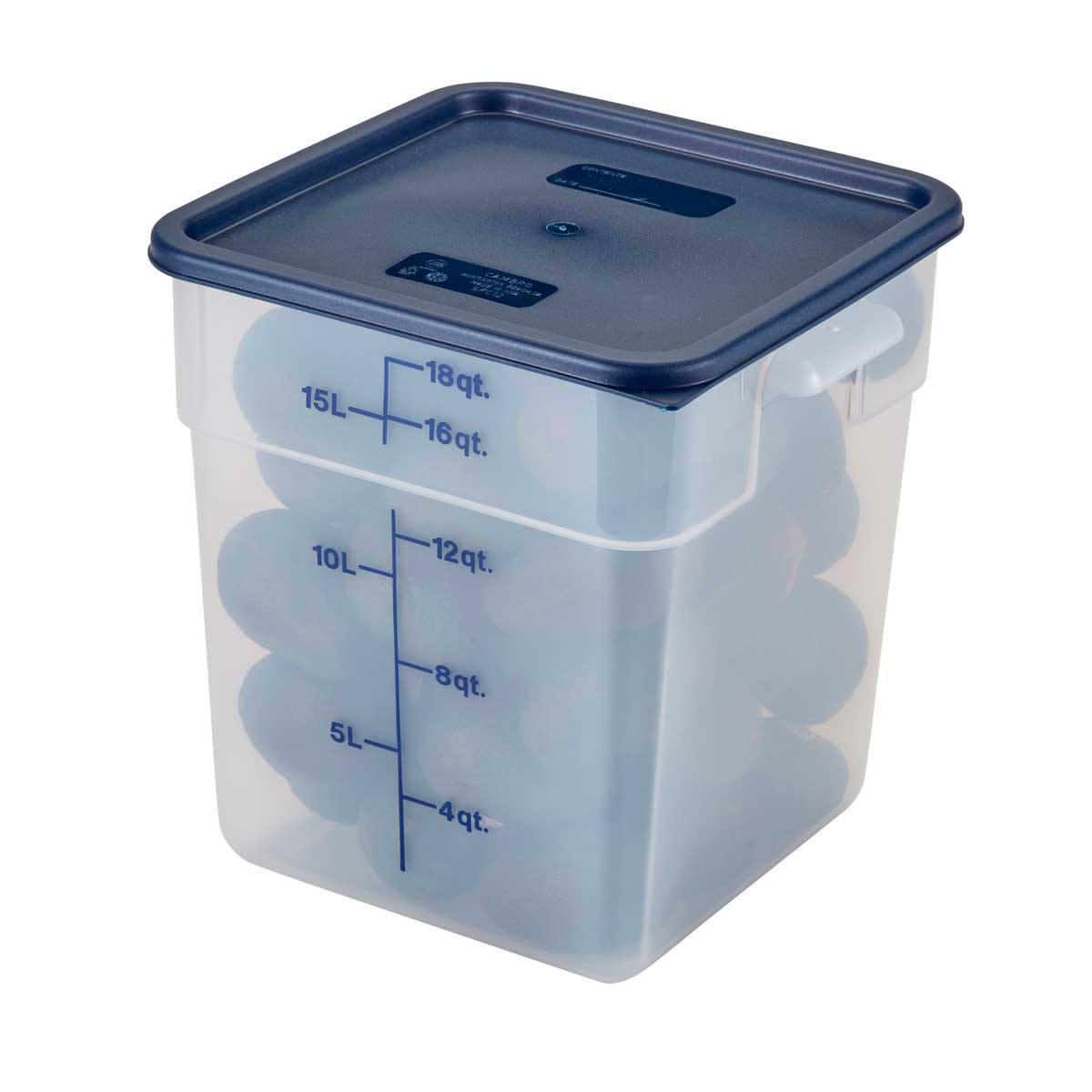 Cambro 18SFSPP190 18 Qt Clear Square Food Storage Container with Lid - Perfect for Restaurant, Catering, and Home Kitchen Organization