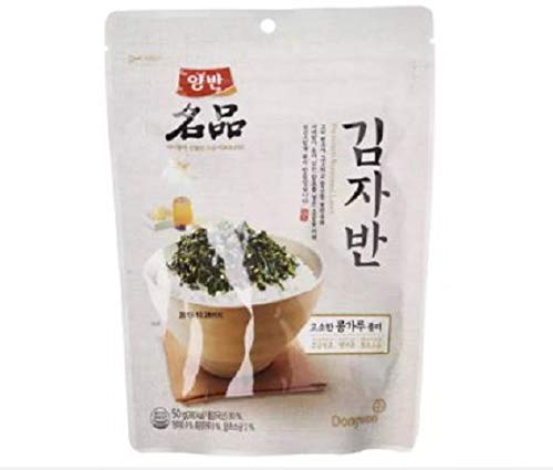 Dongwon Premium Seasoned Seaweed Laver 50g - Korean Roasted Seaweed Snack, Healthy Vegan Gluten-Free Side Dish for Rice, Sushi, Bibimbap, Ramen, Lunch Box, Travel & Camping Meals
