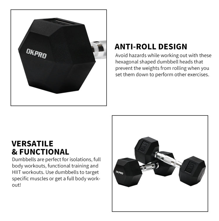 Hex Dumbbell Set for Home Gym - 10-50lbs Adjustable Weight for Strength Training, Muscle Building & Fat Loss - Perfect for HIIT, CrossFit & Full Body Workouts