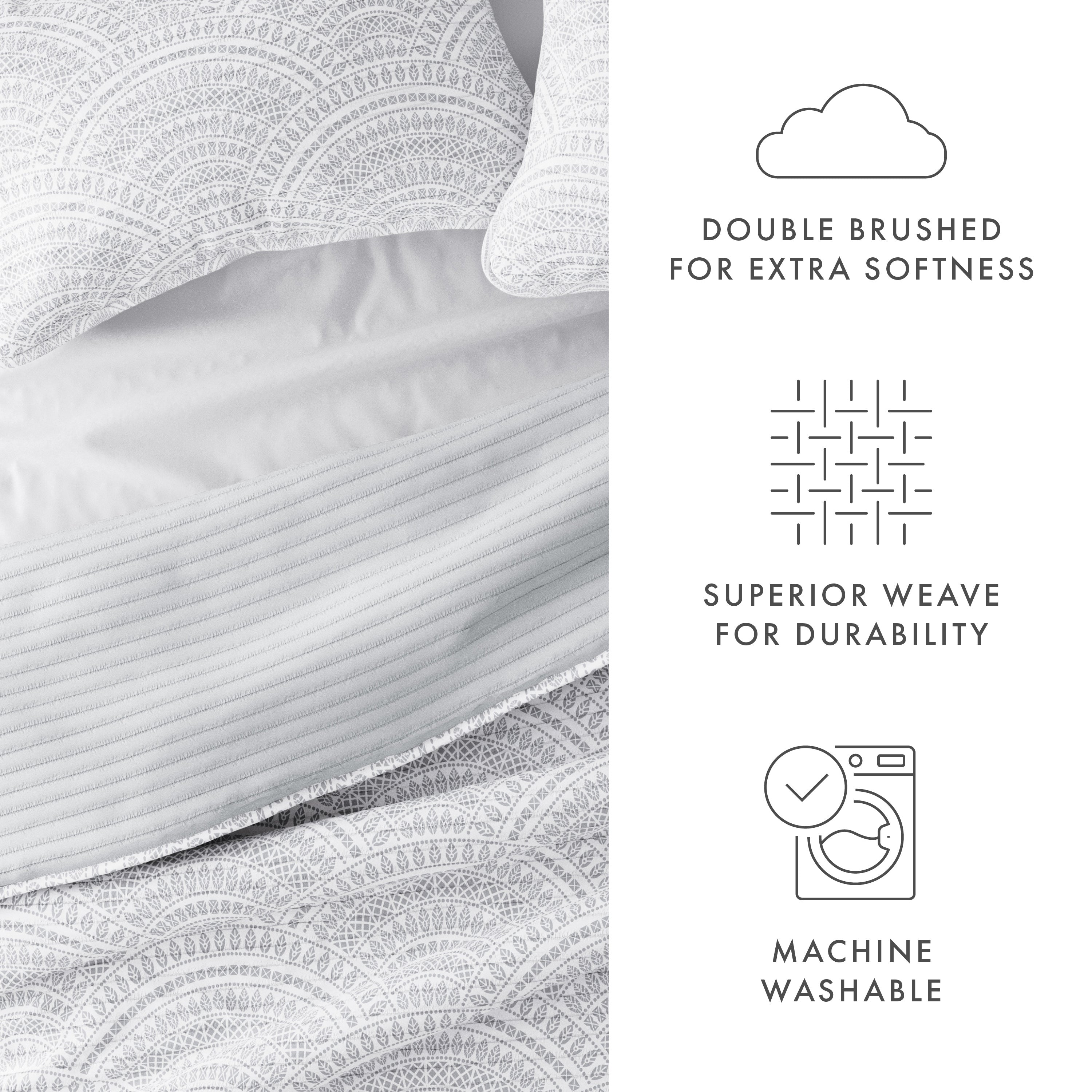 Reversible Scallop Quilted Bedspread Set - Elegant Home Decor for Bedroom, Guest Room & Dorm - Cozy & Stylish Bed Cover for All Seasons