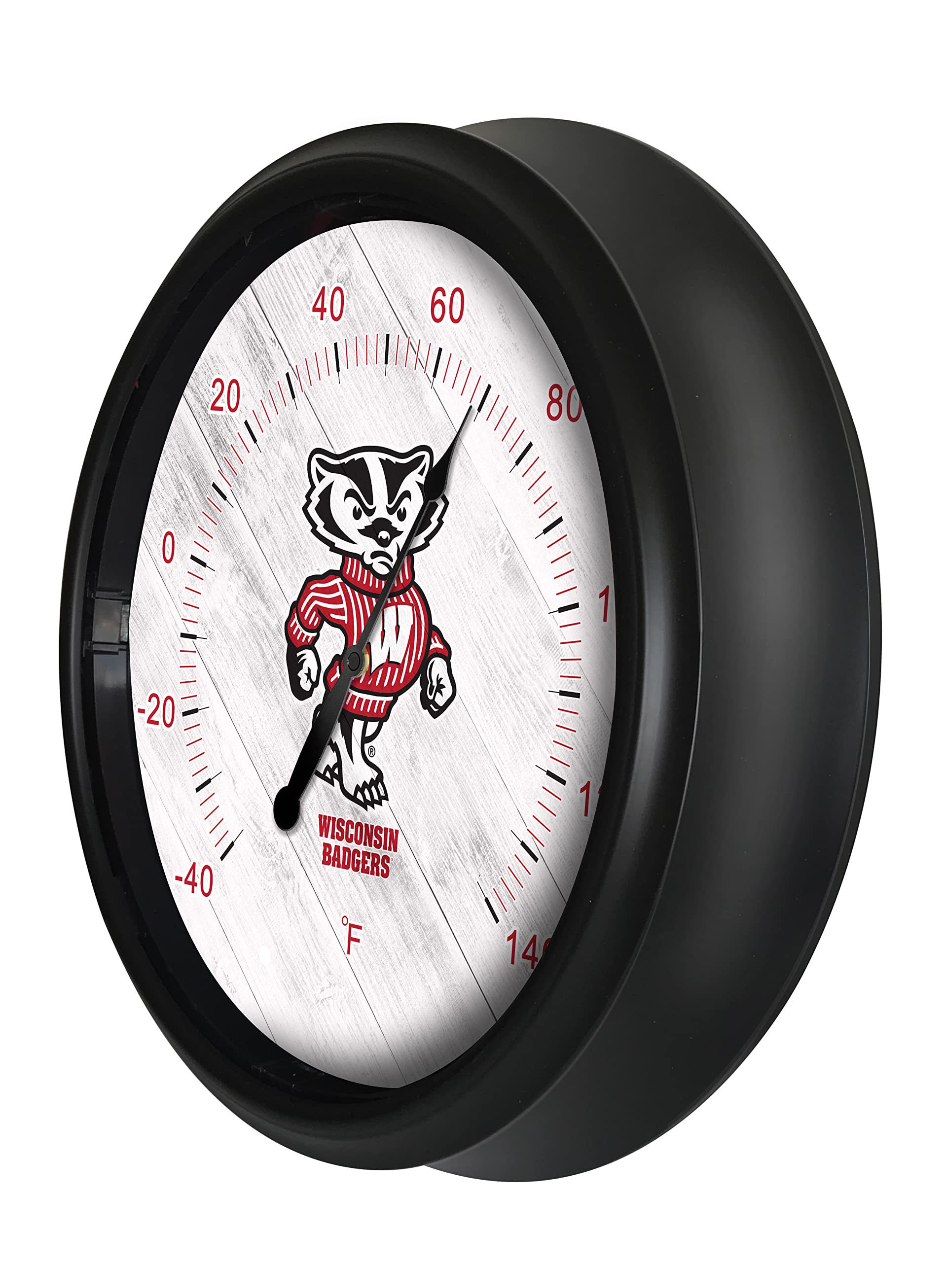 University of Wisconsin Badger Indoor Outdoor LED Thermometer - Weatherproof Digital Temperature Display for Home, Office, Dorm & Tailgating