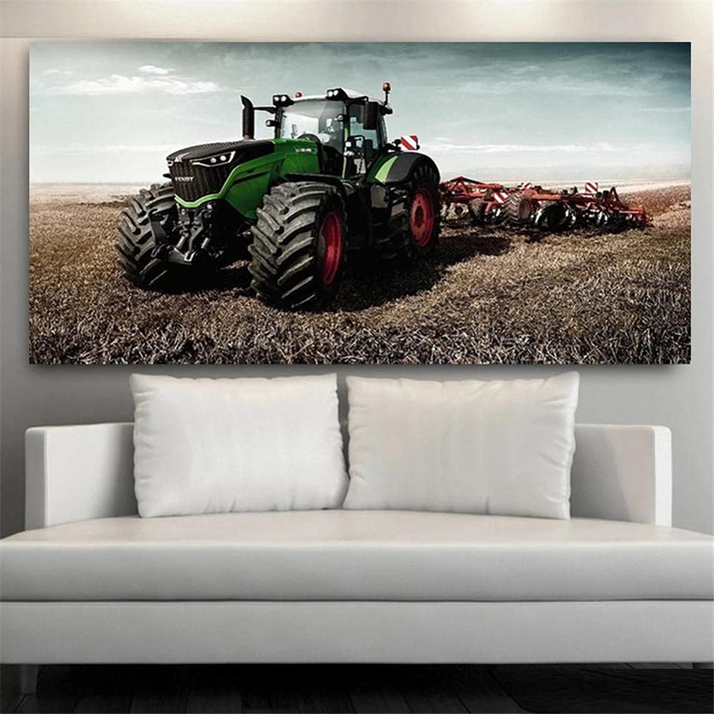 5D DIY Diamond Painting Kits for Adults - Full Drill Farm Tractor Diamond Art by Numbers Kit with Crystal Rhinestones, Round Drill 40x120cm - Home Wall Decor, Stress Relief & Creative Gift for Women, Men, Craft Lovers (Perfect for Living Room, Bedroom, Office Decor)