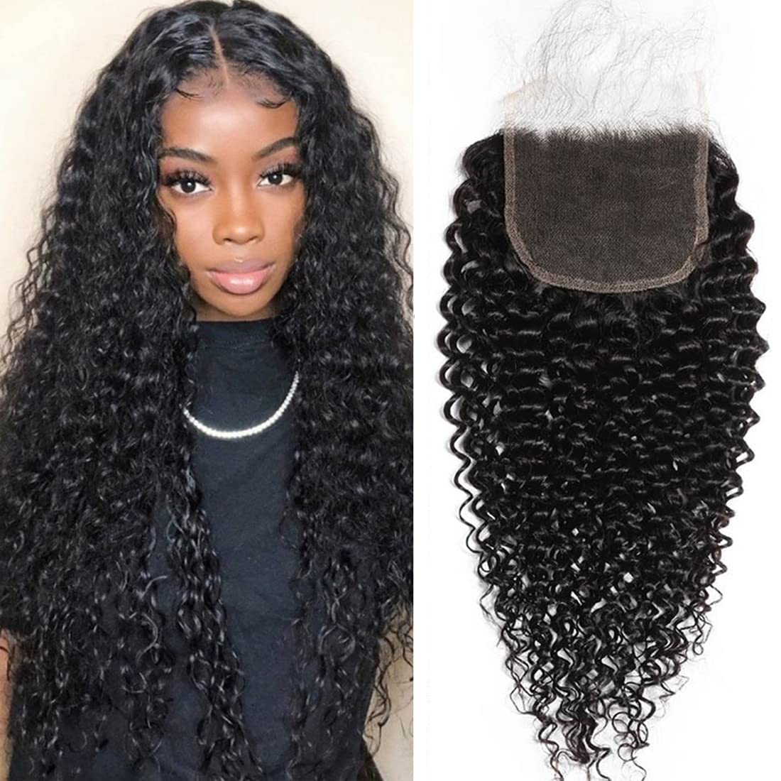 Beauty Forever 5x5 HD Lace Closure - 14 Inch Brazilian Virgin Human Hair with Jerry Curly Texture, Pre-Plucked Hairline & Baby Hair for Natural Look | Perfect for Protective Styles, Weave Installations & Everyday Wear