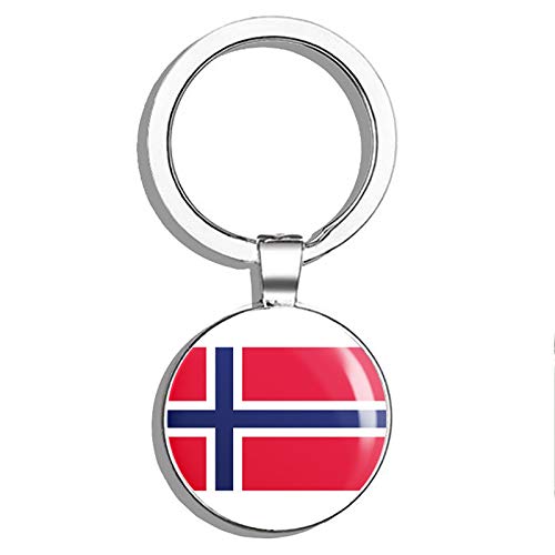Double Sided Norway Flag Stainless Steel Keychain - Durable Key Ring Holder with Carabiner Clip for Keys, Backpacks & Travel Accessories | Perfect Gift for Travel Enthusiasts