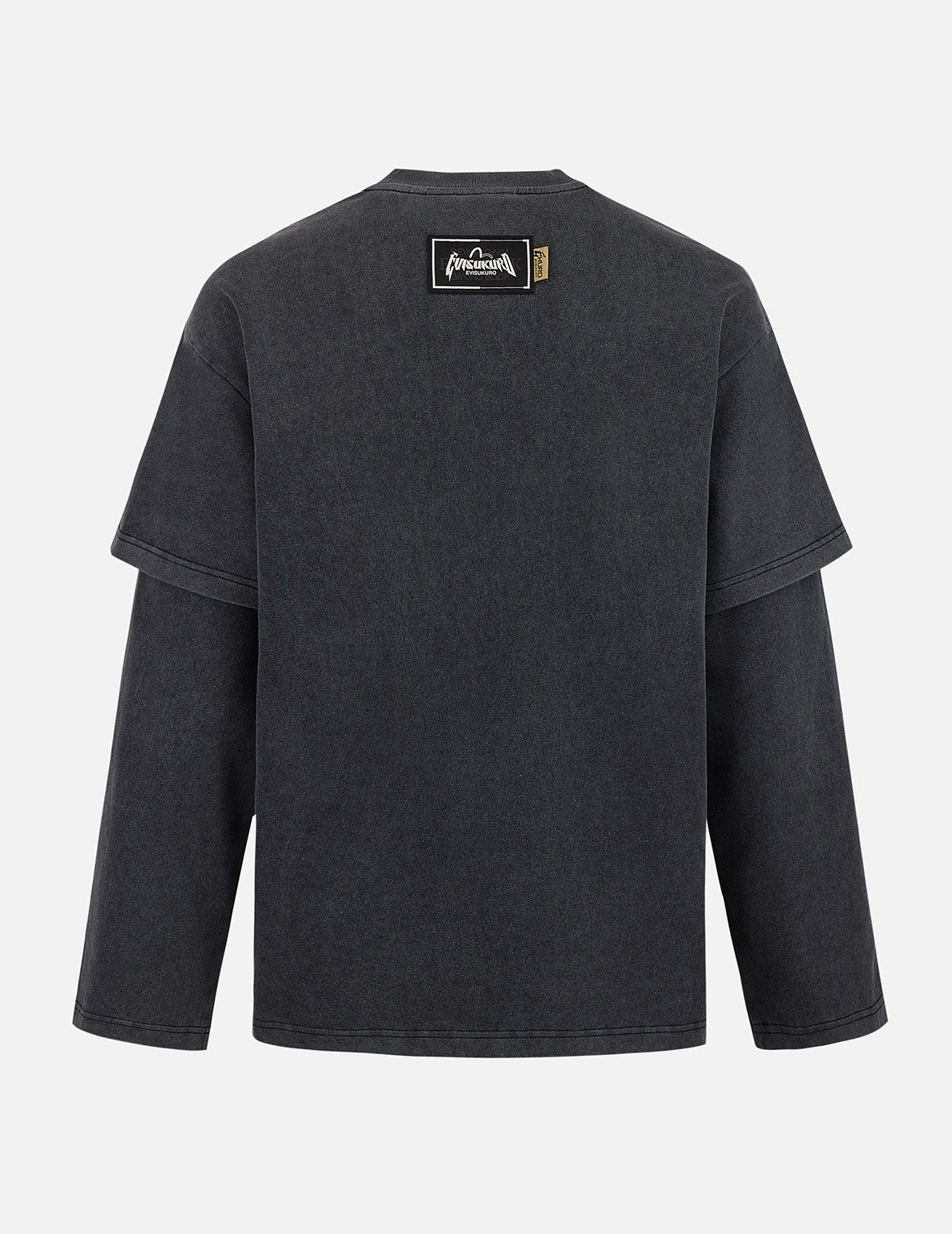 Heavy Washed Regular Fit 2 in 1 Long Sleeve T-Shirt for Men - Comfortable Casual & Layered Style - Perfect for Everyday Wear, Work, and Outdoor Activities