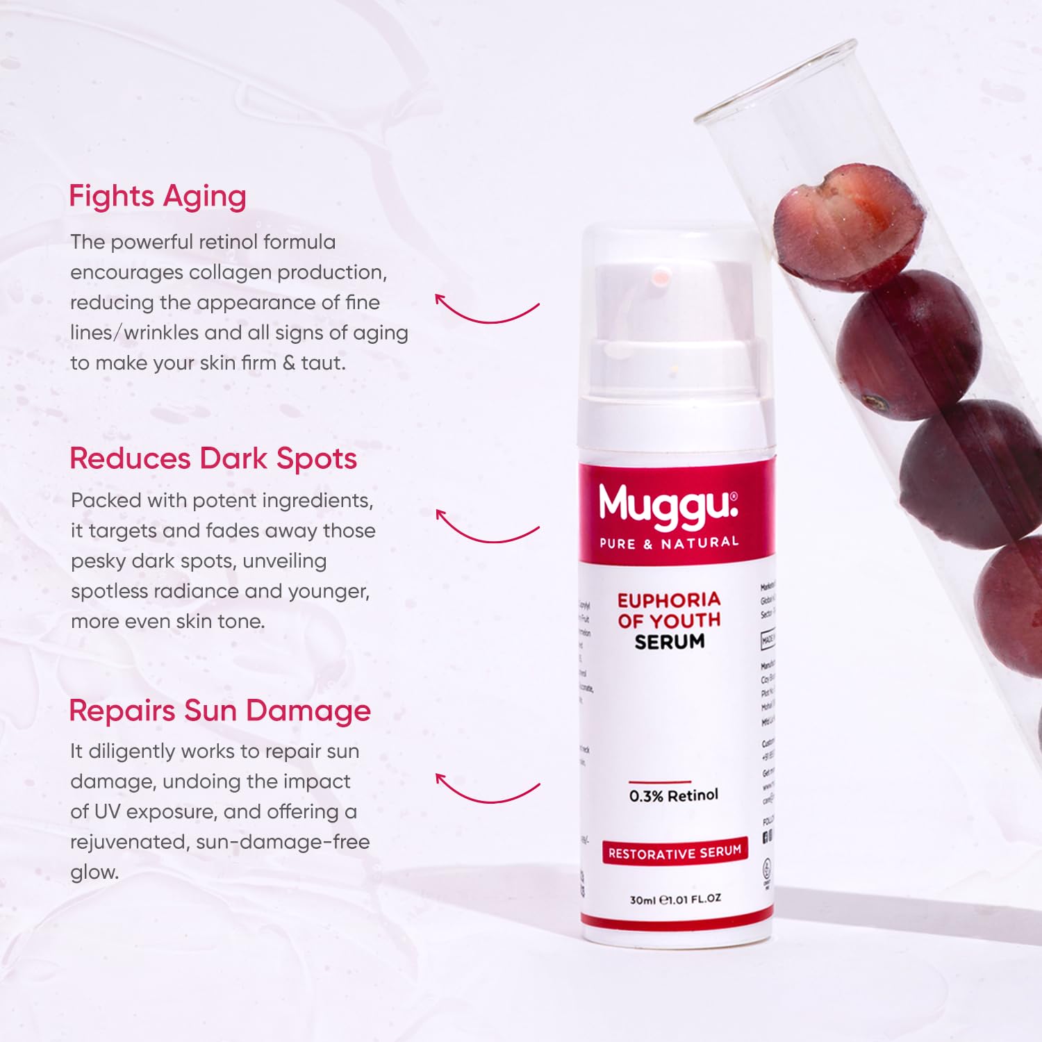 Retinol Serum for Oily Skin - 0.3% Retinol Anti-Aging Face Serum for Women & Men | Reduces Open Pores & Wrinkles | Youthful Glow Skincare | Perfect for Nighttime Routine & Daily Use - 30ml