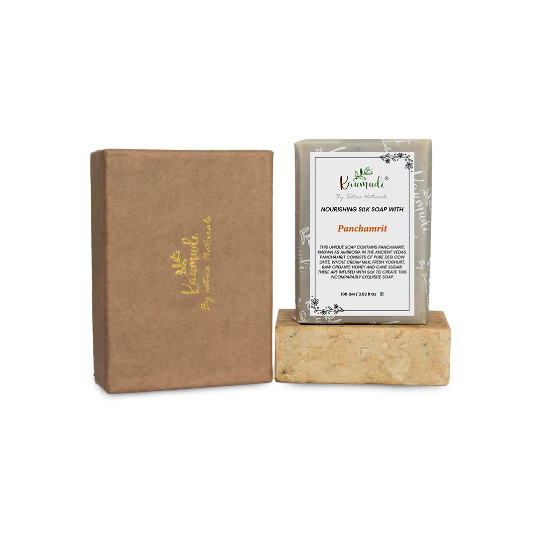Kaumudi Nourishing Silk Soap with Panchamrit - Luxurious Ayurvedic Skincare for Glowing Skin | Perfect for Daily Cleansing & Spa Treatments