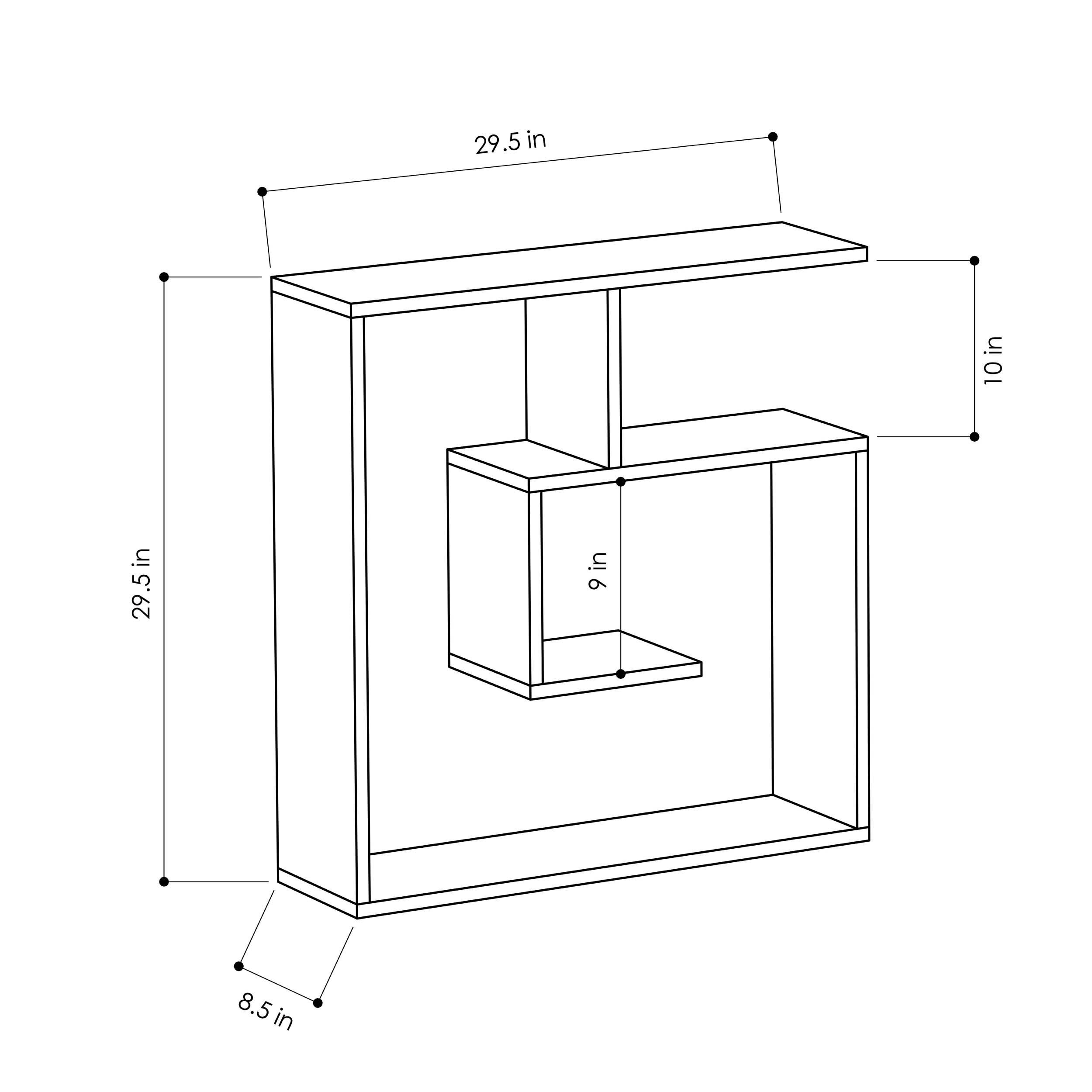 Modern Petrol Blue Wall Shelf 31.1