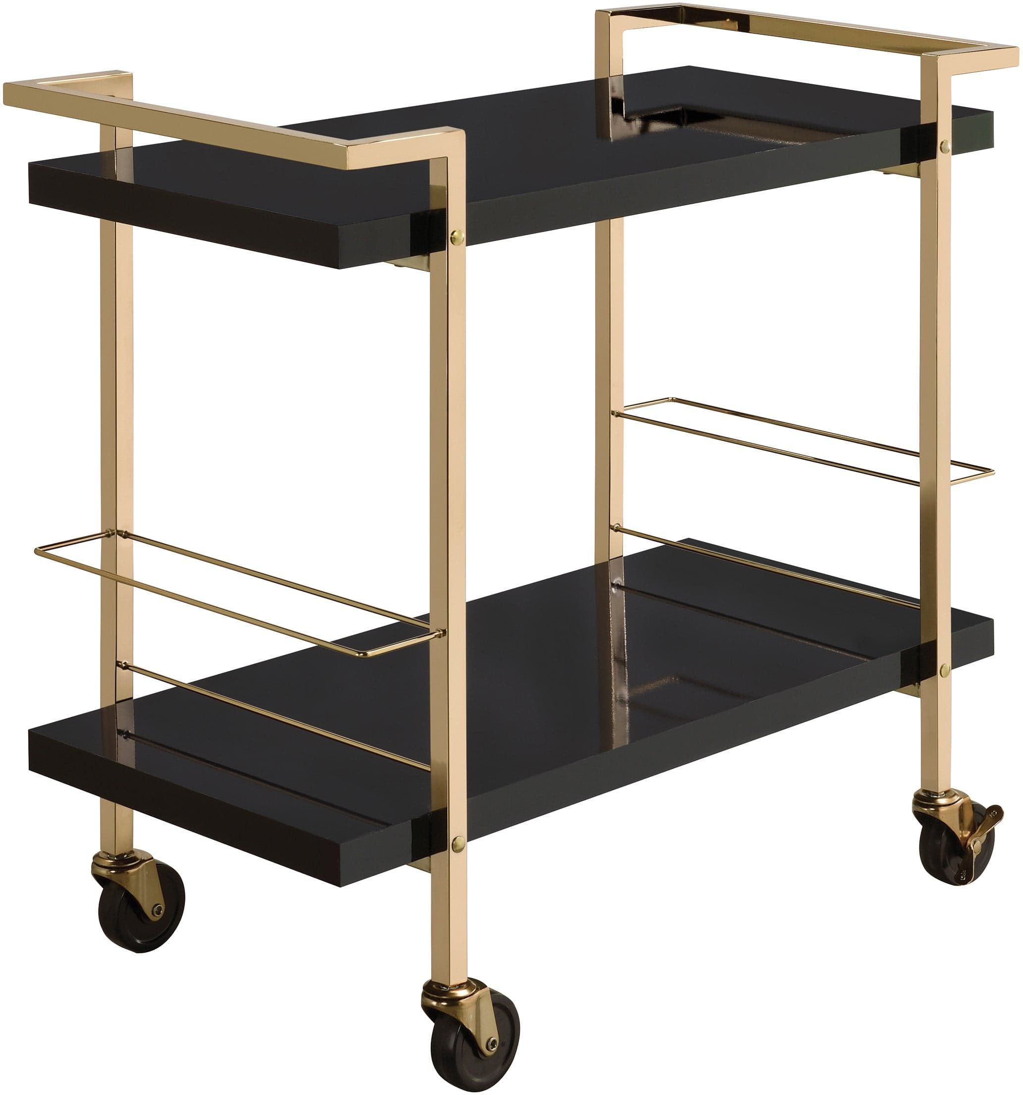 Office Star Alios Serving Cart [ALS02] - Mobile Kitchen Cart with Wheels, Stainless Steel Top for Home, Office, or Restaurant Use - Perfect for Serving Food, Drinks, and Storage