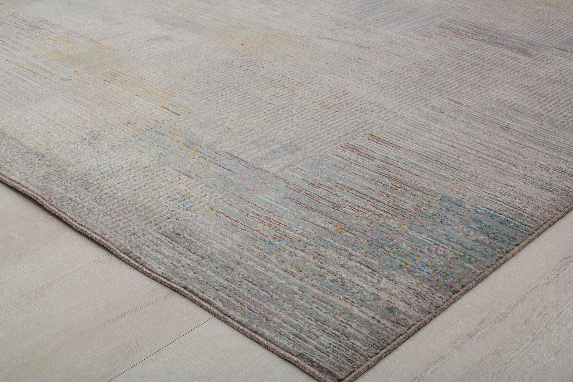 CosmoLiving by Cosmopolitan Melyna MA15A Revere Pewter Contemporary Abstract Area Rug 8' x 10' - Modern Home Decor for Living Room, Bedroom & Office - Soft & Durable Indoor Rug for High Traffic Areas