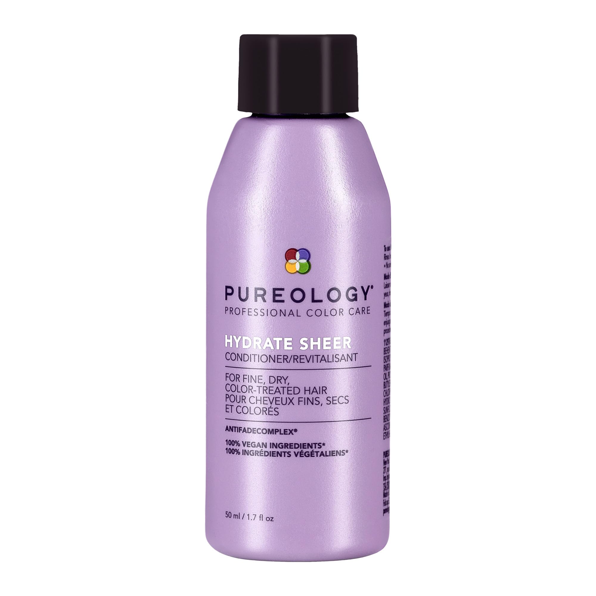 Pureology Hydrate Sheer Nourishing Conditioner for Fine, Dry Color-Treated Hair - Sulfate-Free, Vegan Hair Care - Perfect for Daily Moisture & Color Protection
