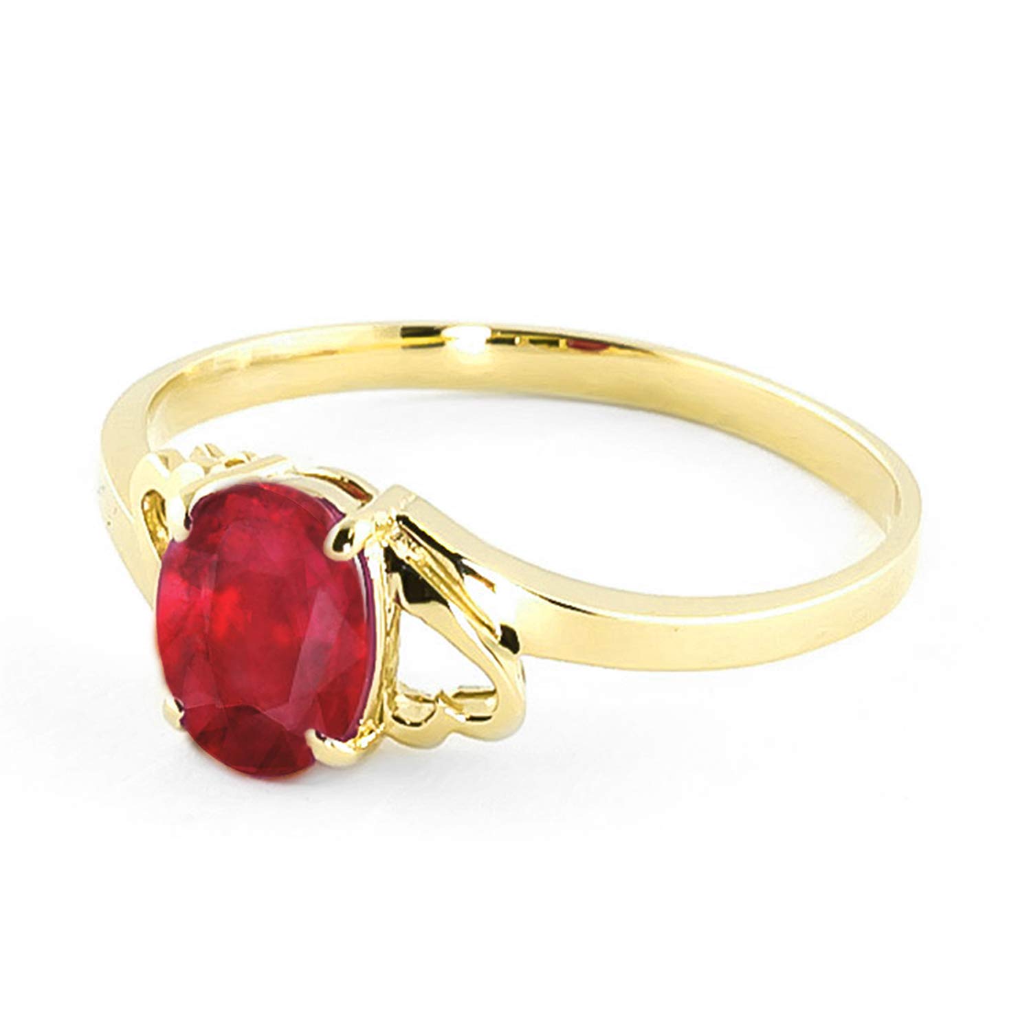 14K Solid Gold Ring with 1.15ct Oval Ruby - Galaxy Gold GG Elegant Jewelry for Women, Perfect for Engagement, Anniversary & Special Occasions