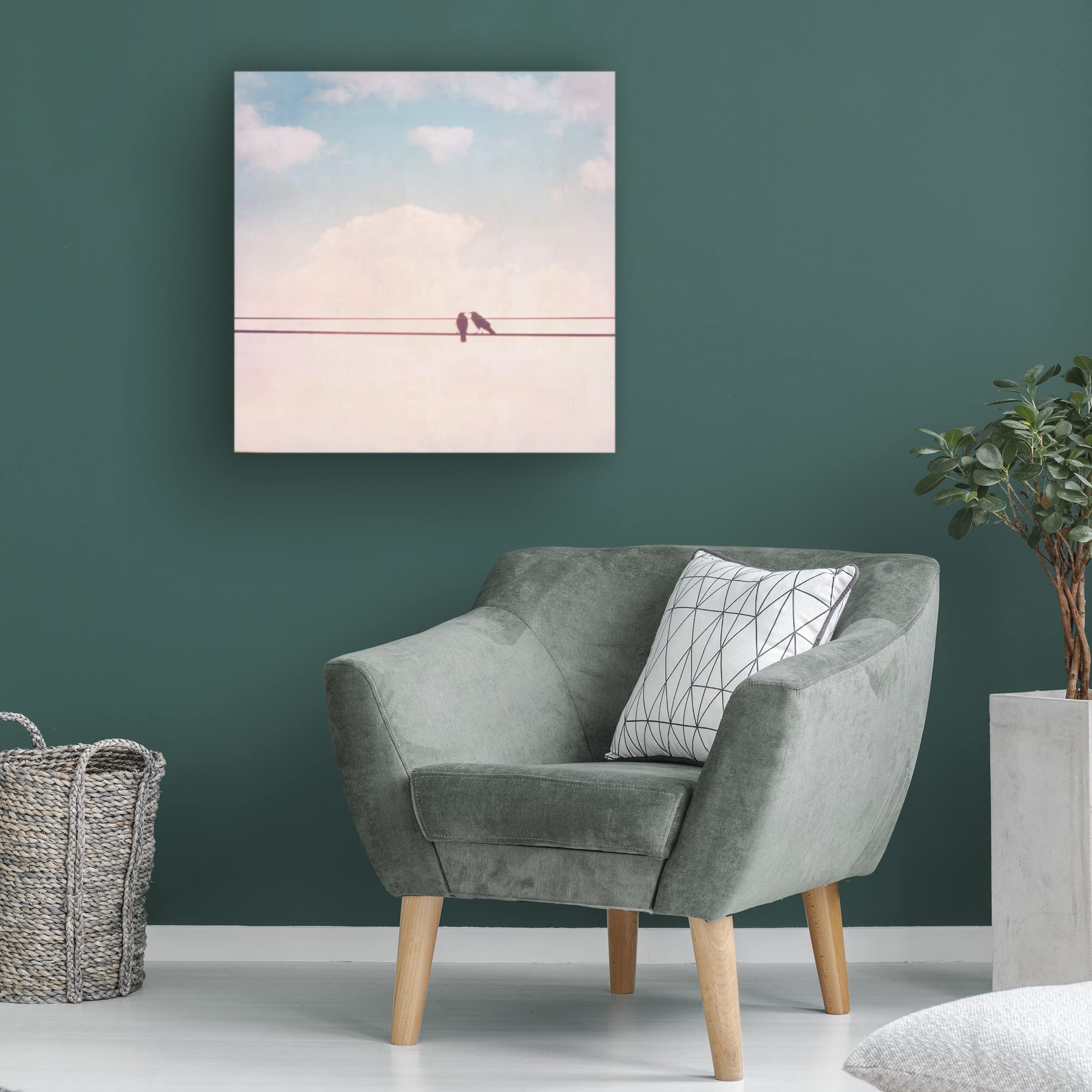 Trademark Fine Art 'Birds on Wires II' Canvas Wall Art by Thomas Brown - Stunning Home & Office Decor for Living Room, Bedroom or Gallery Display
