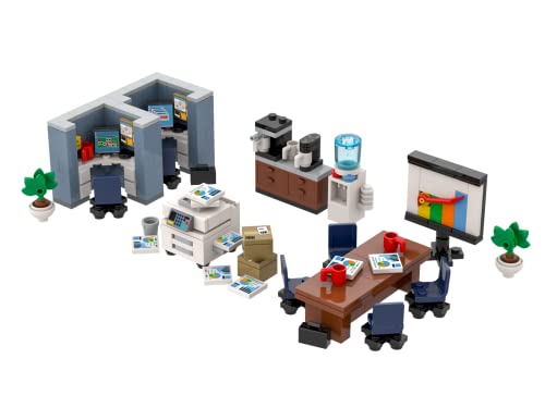 Brick Loot Office Building Brick Set - 289 Piece Construction Toy for Adults & Kids Age 6+ | 100% Lego & Mega Bloks Compatible | Includes Mini Office Furniture (Desks, Chairs, Table) | Perfect for Creative Play, STEM Learning & Collectors | Great Gift for Birthday & Christmas