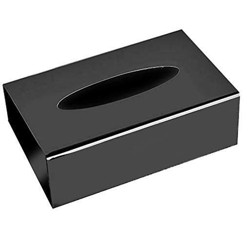 JF-XUAN Black Acrylic Tissue Box Holder - Stylish Tissue Dispenser for Home, Office & KTV - Perfect for Living Room, Bedroom, and Restaurant Decor