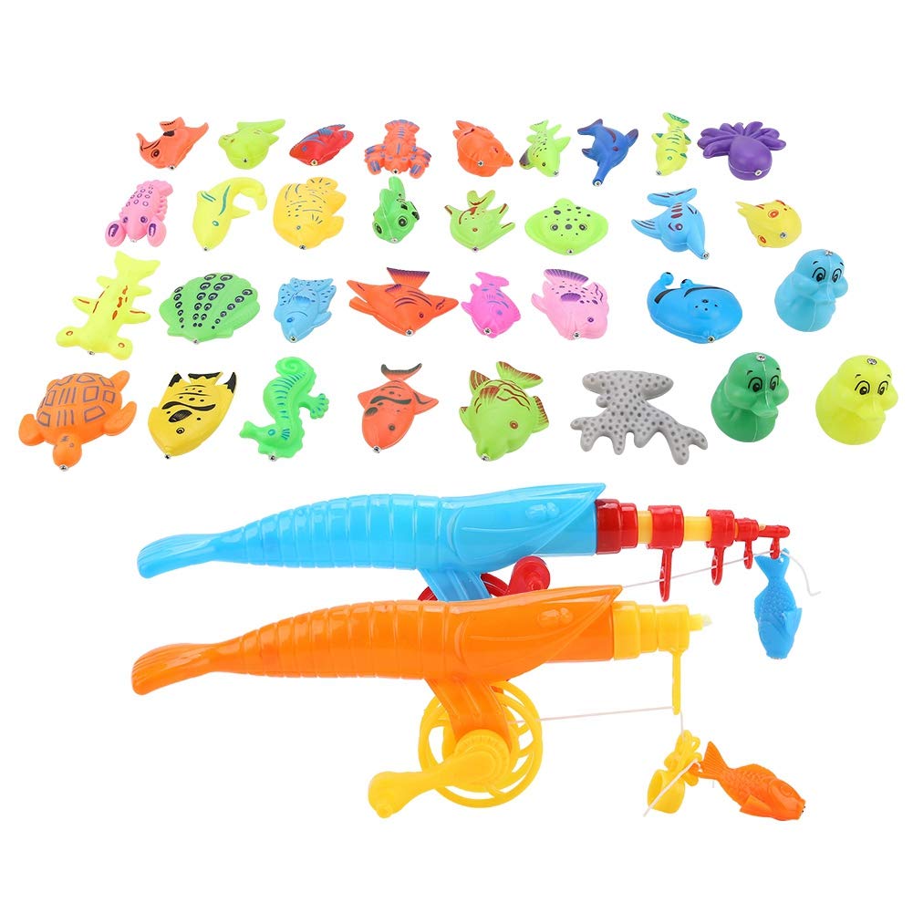 **39pcs Magnetic Fishing Toy Set for Toddlers - Baby Bath Toys with Fish Rod & Net, Educational Learning Game for Kids Ages 1-3 (25×20×7cm) - Perfect for Bathtime Fun & Early Childhood Development**